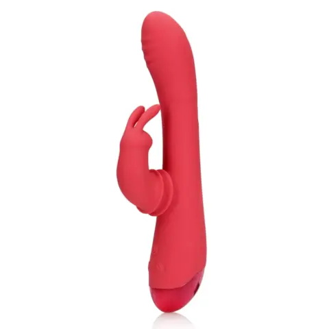 Vibrator Iepuras Swinging Rabbit, 20 Moduri Vibratii, Silicon, USB, Rosu, 22.5 cm