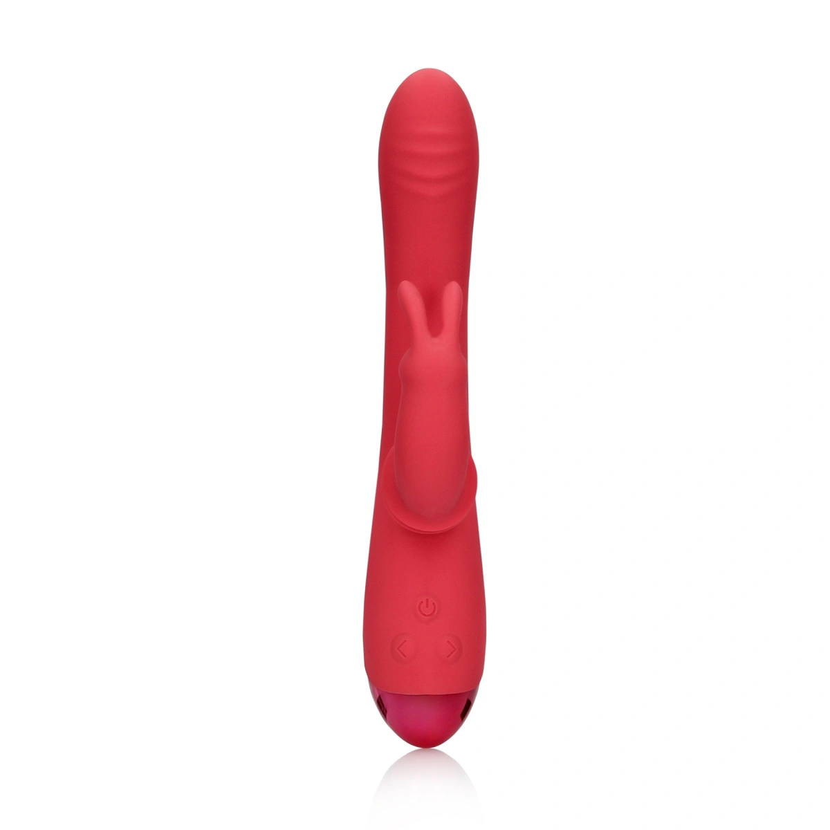 Vibrator Iepuras Swinging Rabbit, 20 Moduri Vibratii, Silicon, USB, Rosu, 22.5 cm