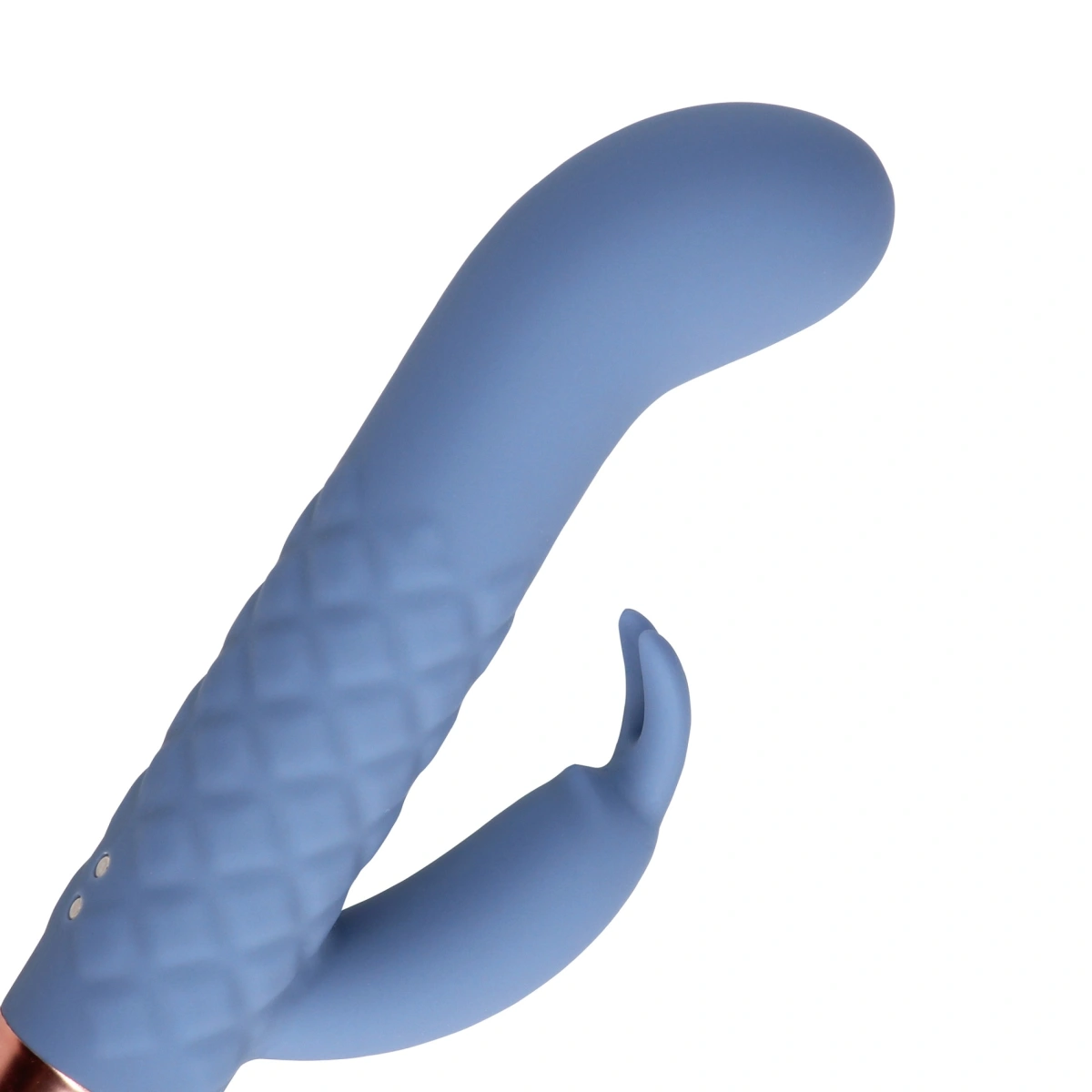Vibrator Iepuras Mini Rabbit, 10 Moduri Vibratii, Silicon, USB, Albastru, 14.3 cm
