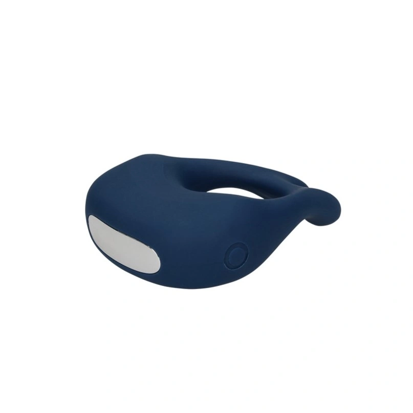 Inel Penis Pointed Vibrating Cock Ring, 10 Moduri Vibratii, Silicon, USB, Albastru