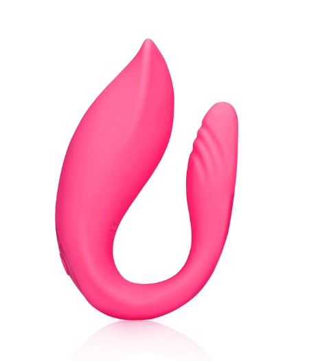 Vibrator Cuplu Couple Toy Remote Control, 10 Moduri Vibratii, Silicon, USB, Roz