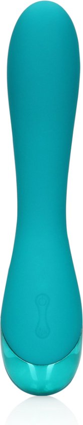 Vibrator Punctul G Loveline, 10 Moduri Vibratii, Silicon, USB, Turcoaz, 19.5 cm