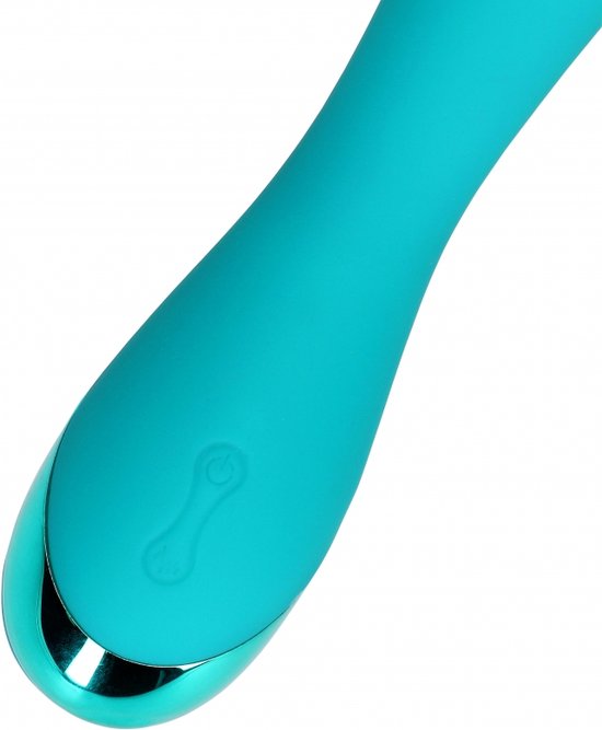 Vibrator Punctul G Loveline, 10 Moduri Vibratii, Silicon, USB, Turcoaz, 19.5 cm