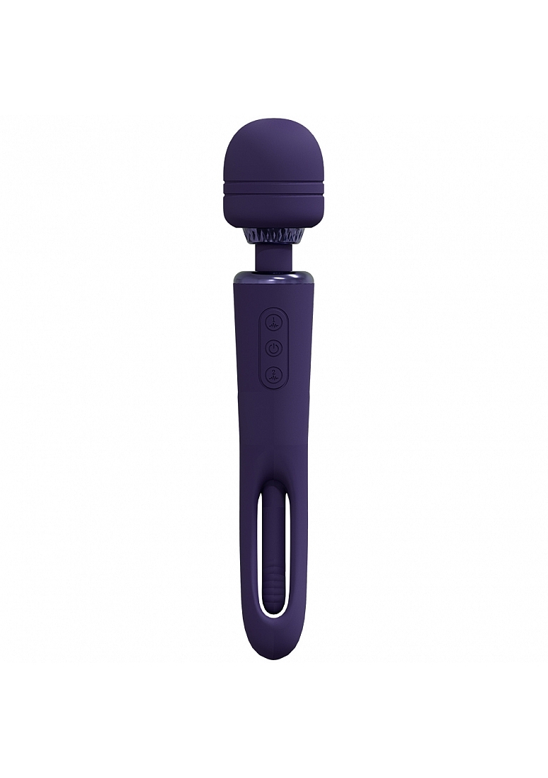 Vibrator Double Wand Kiku G-Spot Flapping, 10 Moduri Vibratii, Silicon, USB, Mov, 25.2 cm