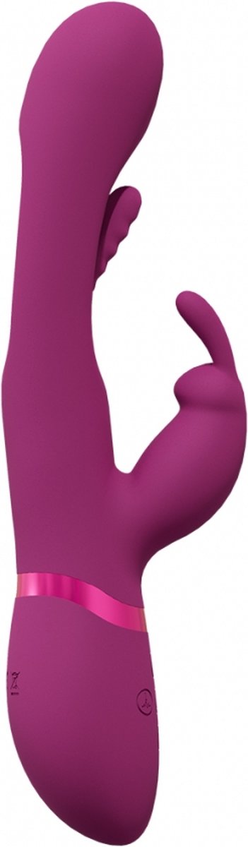 Vibrator Mika Triple G-Rabbit, Silicon, USB, Roz, 23.2 cm
