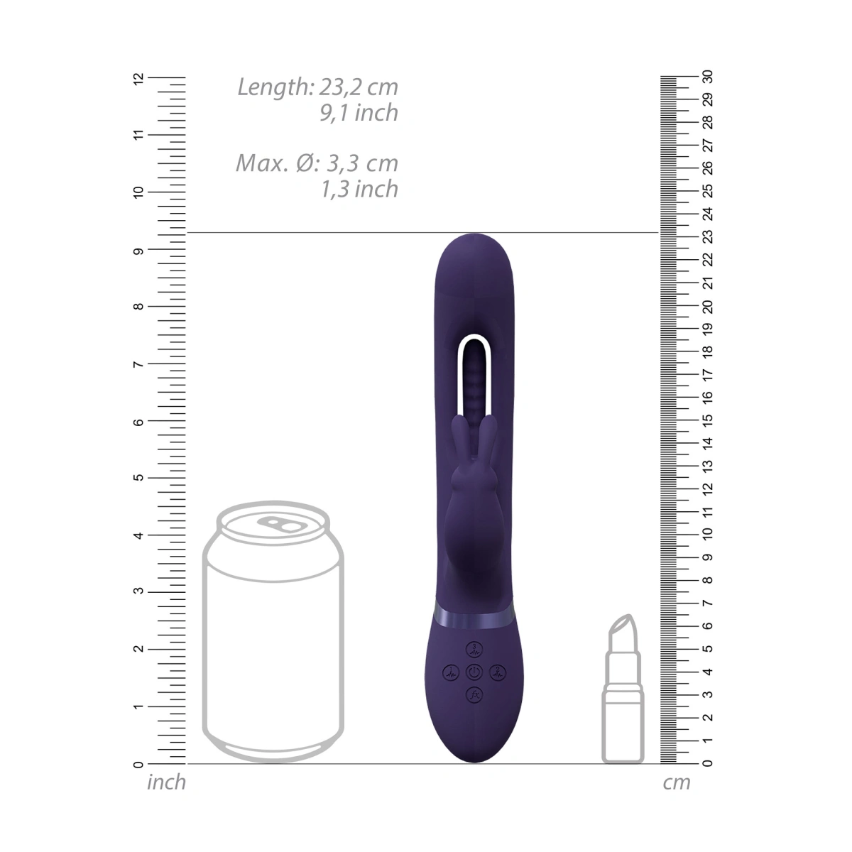 Vibrator Mika Triple G-Rabbit, Silicon, USB, Mov, 23.2 cm
