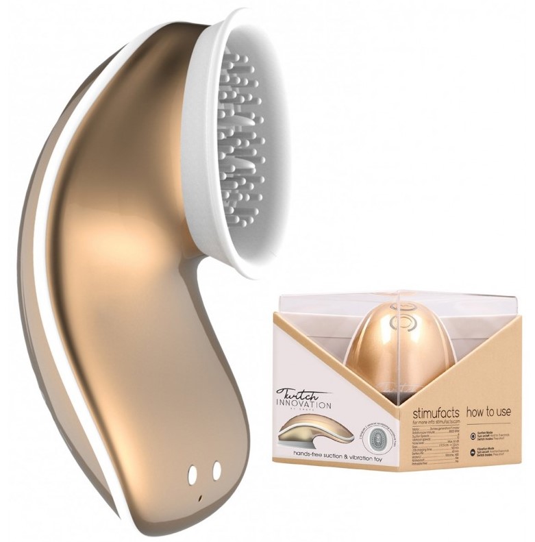 Stimulator Twitch Hands Free, Suction&Vibration, USB, Gold