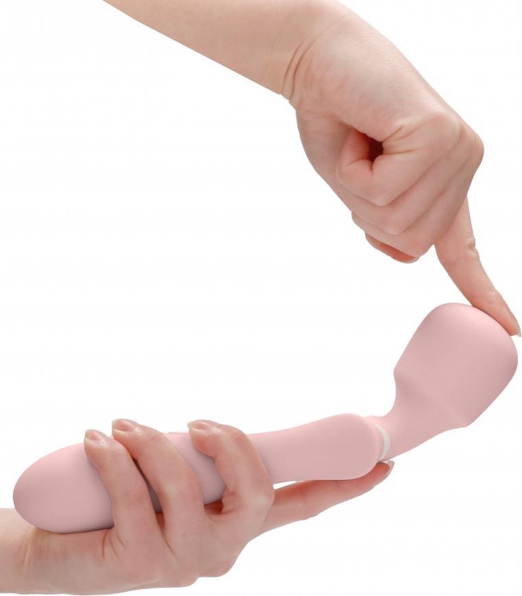 Vibrator Masaj Jiggle, 10 Moduri Vibratii, Silicon, USB, Roz, 22.6 cm