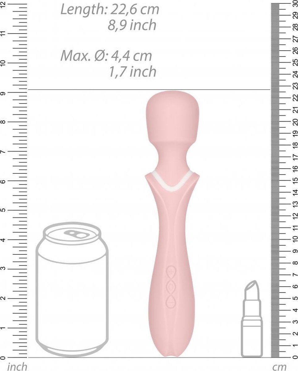 Vibrator Masaj Jiggle, 10 Moduri Vibratii, Silicon, USB, Roz, 22.6 cm