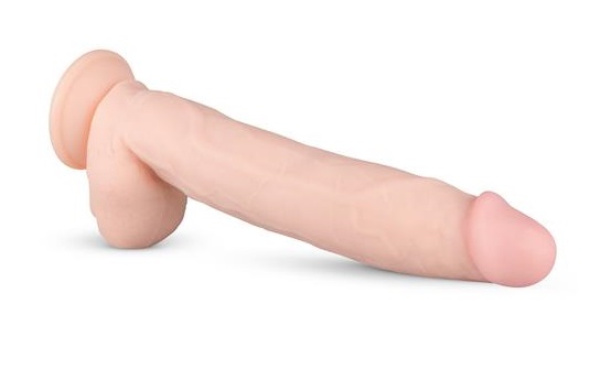 Vibrator Realist Dwane cu Telecomanda, 10 Moduri Vibratii, PVC, USB, Natural, 31 cm