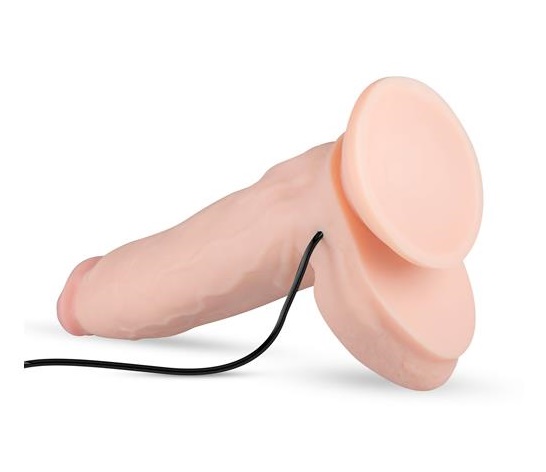 Vibrator Realist Dwane cu Telecomanda, 10 Moduri Vibratii, PVC, USB, Natural, 31 cm