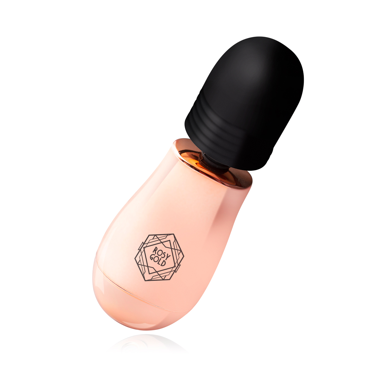 Mini Vibrator Masaj Rosy Gold, 10 Moduri Vibratii, USB, 12.5 cm