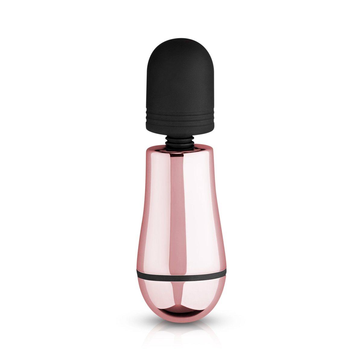 Mini Vibrator Masaj Rosy Gold, 10 Moduri Vibratii, USB, 12.5 cm