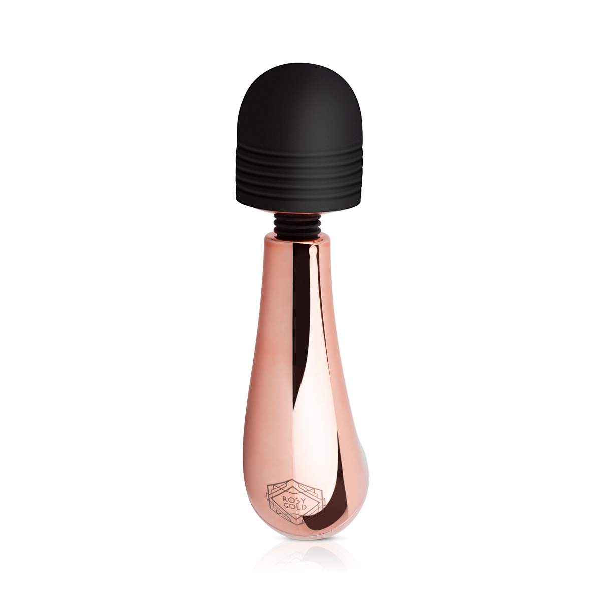 Mini Vibrator Wand Rosy Gold, 10 Moduri Vibratii, Silicon si ABS Auriu, USB, 13 cm