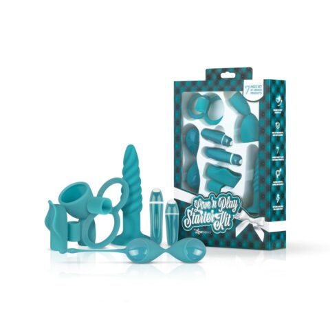 Set 7 Piese Love 'n Play Starter Kit, Silicon/ABS, Turcoaz