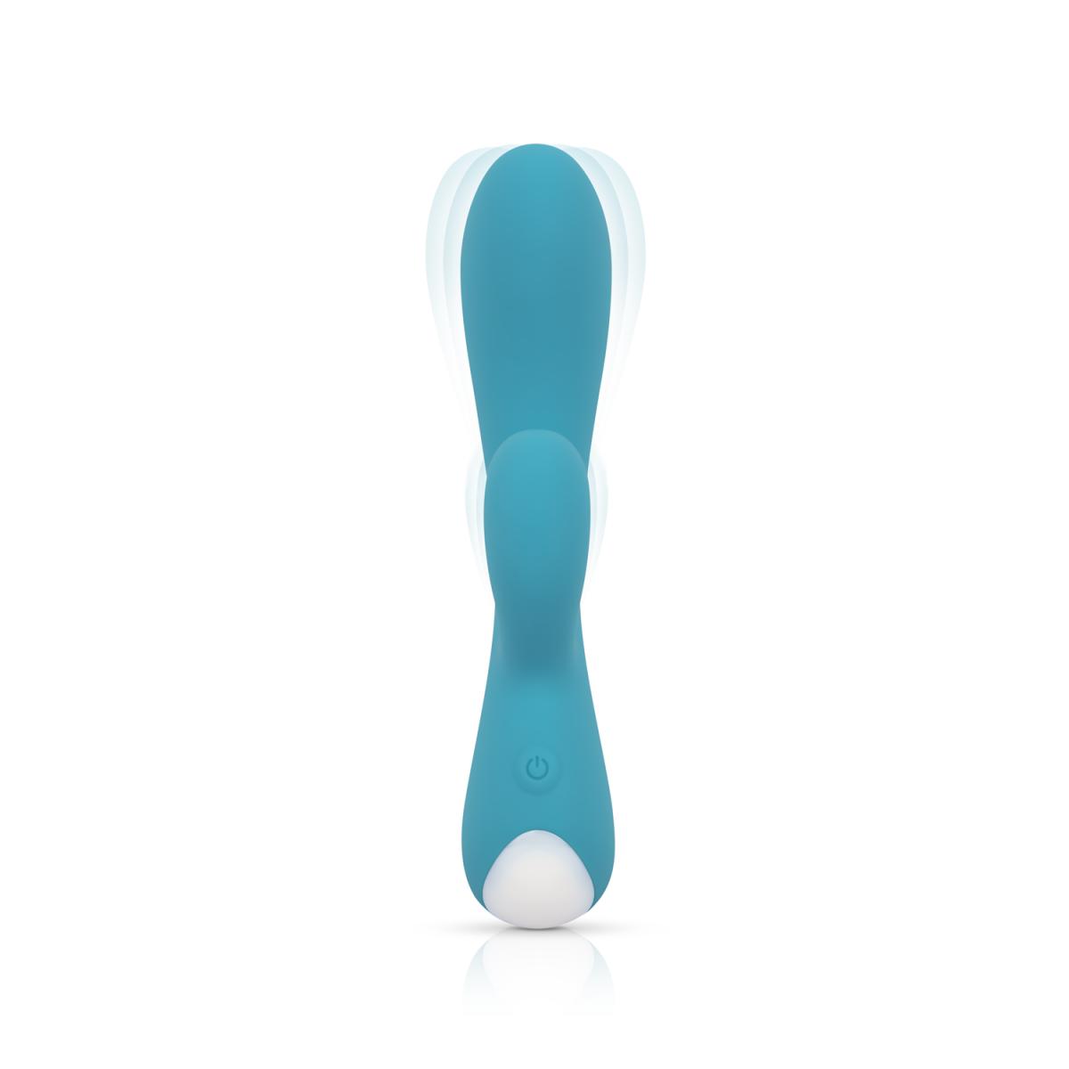 Vibrator Iepuras Martina, 10 Moduri Vibratii, Silicon, USB, Turcoaz, 18 cm