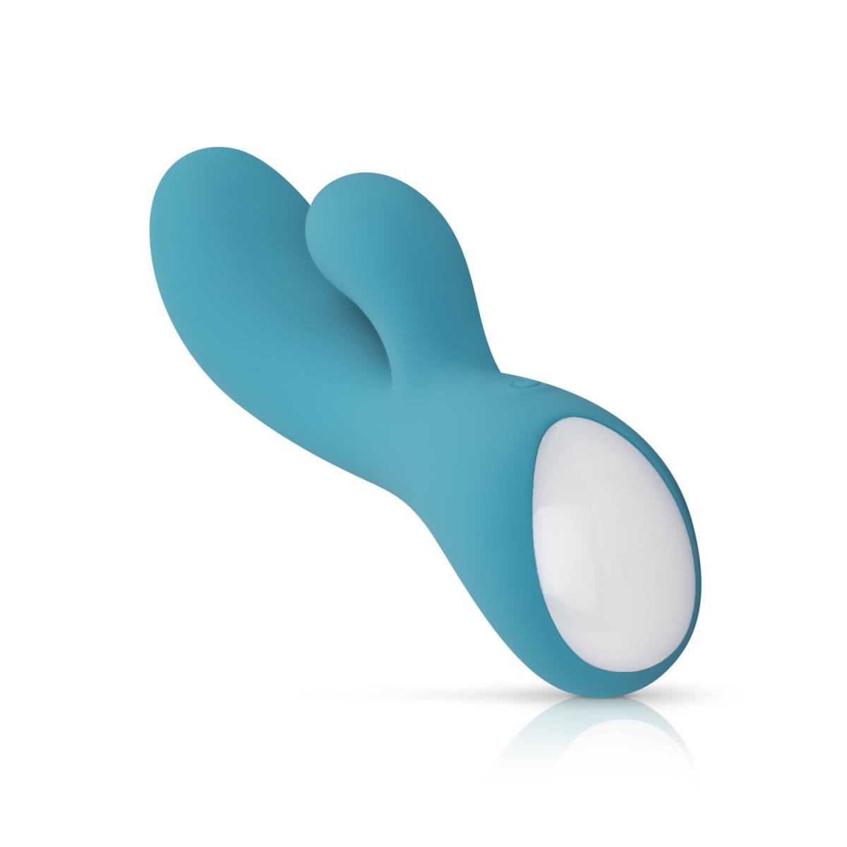 Vibrator Iepuras Martina, 10 Moduri Vibratii, Silicon, USB, Turcoaz, 18 cm