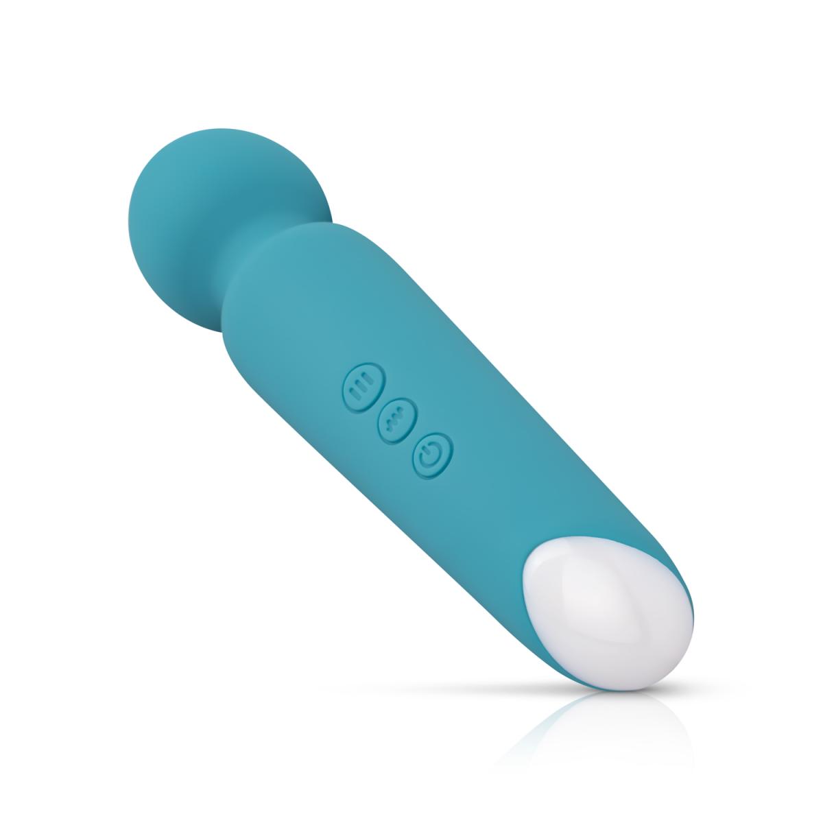 Vibrator Masaj Maria, 10 Moduri Vibratii, Silicon, USB, Turcoaz, 19.5 cm
