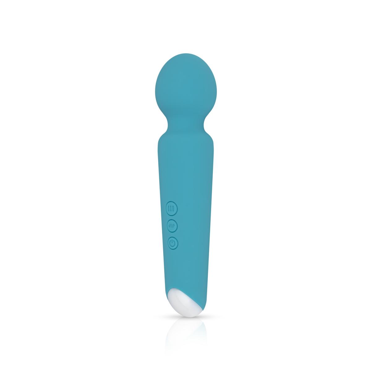 Vibrator Masaj Maria, 10 Moduri Vibratii, Silicon, USB, Turcoaz, 19.5 cm
