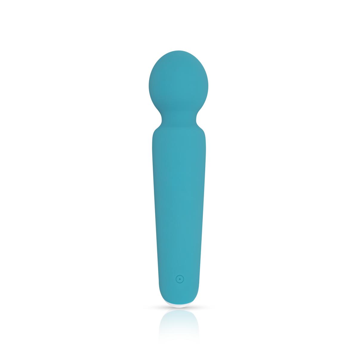 Vibrator Masaj Maria, 10 Moduri Vibratii, Silicon, USB, Turcoaz, 19.5 cm