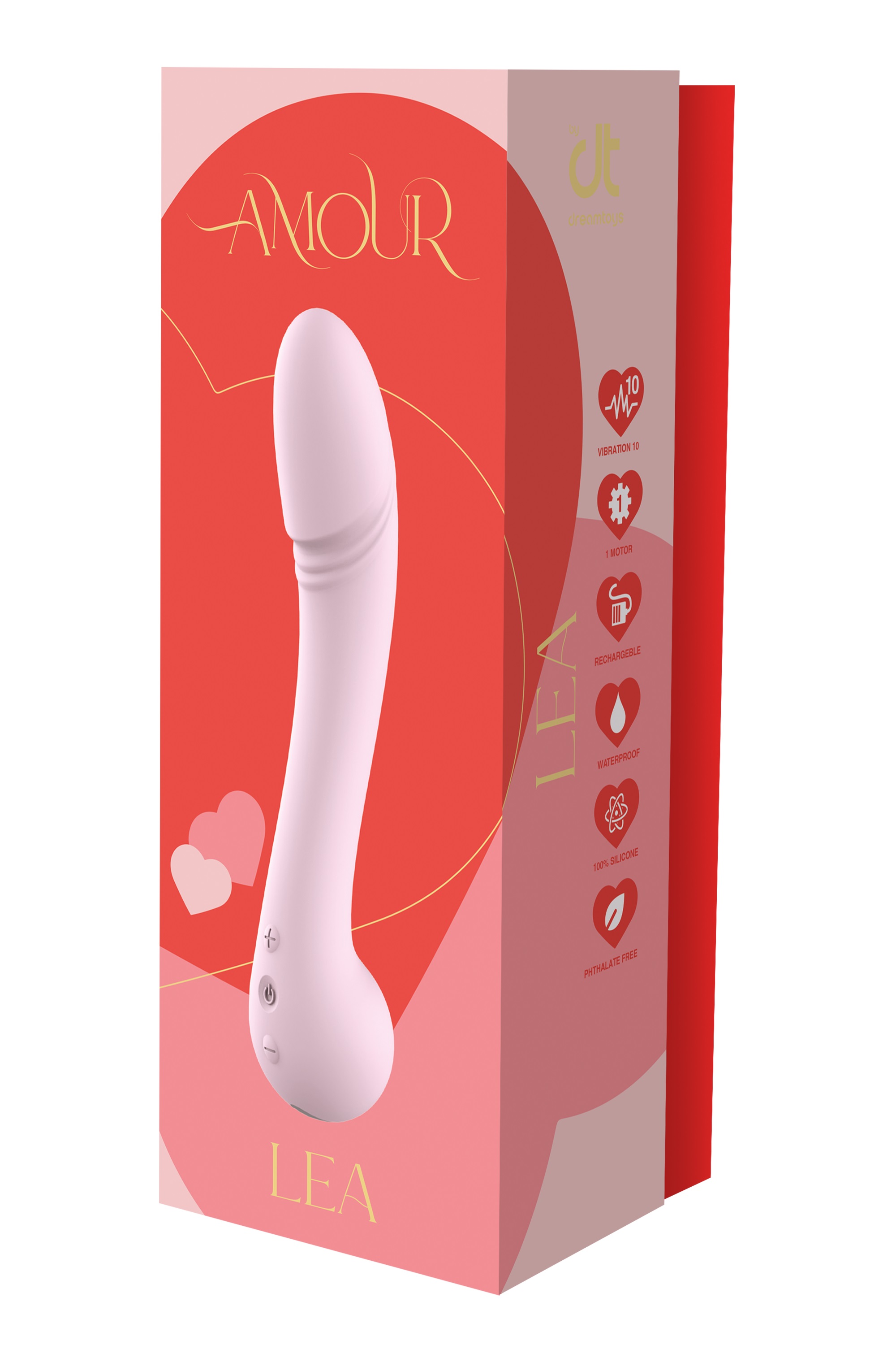 Vibrator Punctul G Amour Lea, 10 Moduri Vibratii, Silicon, USB, Roz, 22.1 cm