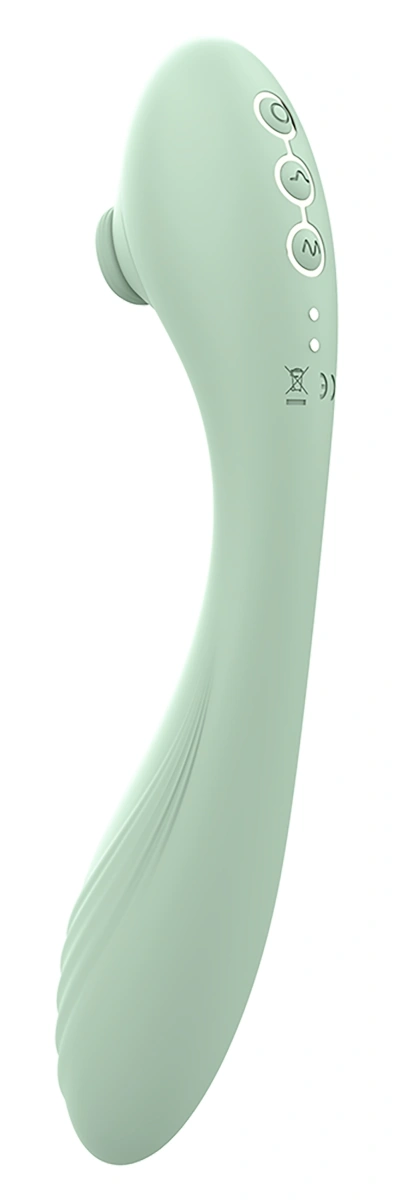 Stimulator Bendable Dual Tapping Vibe, Silicon, USB, Verde, 23 cm