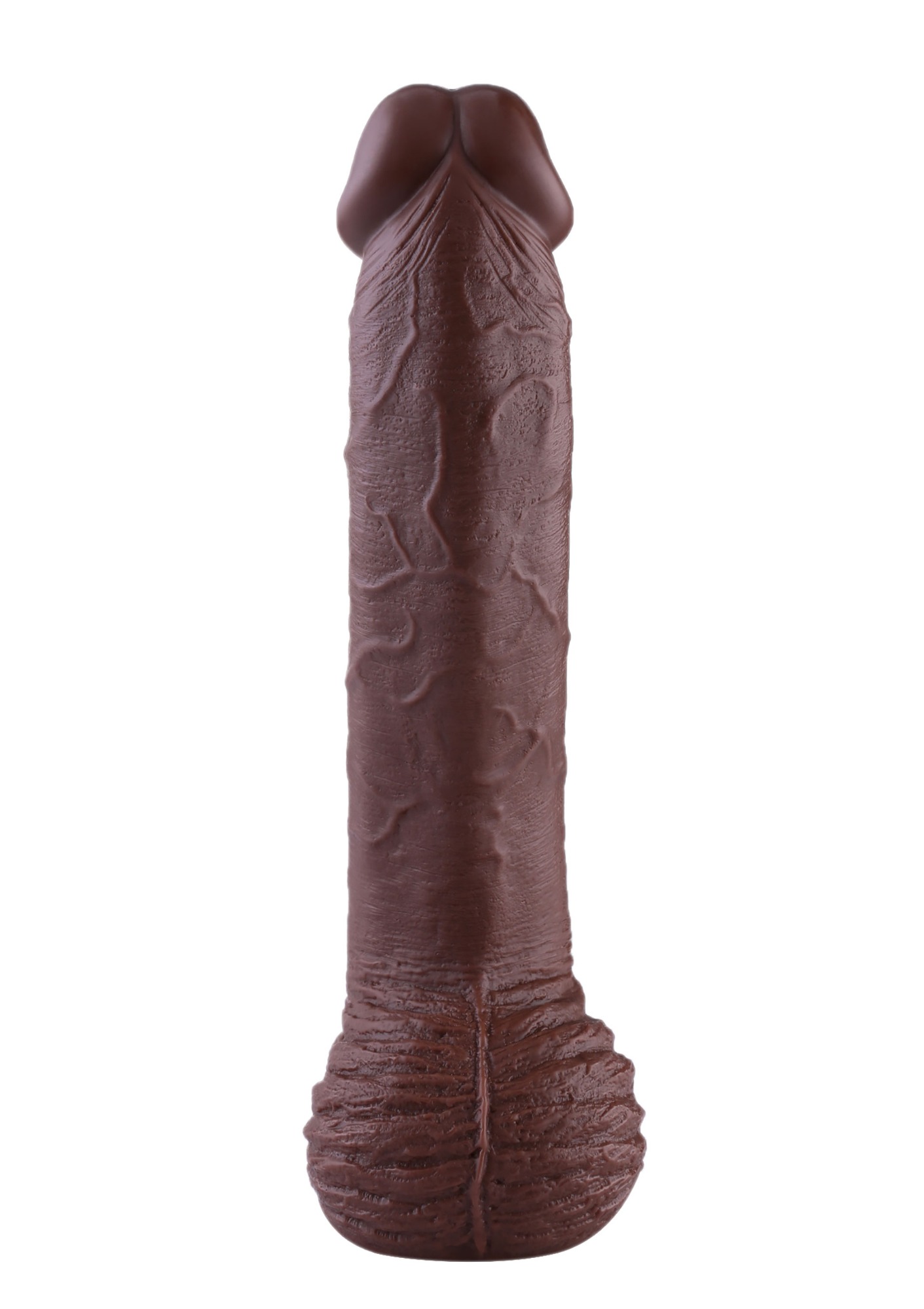 Dildo Realist Conectare KlicLok pentru Masini de Sex Hismith, Maro, 32 cm
