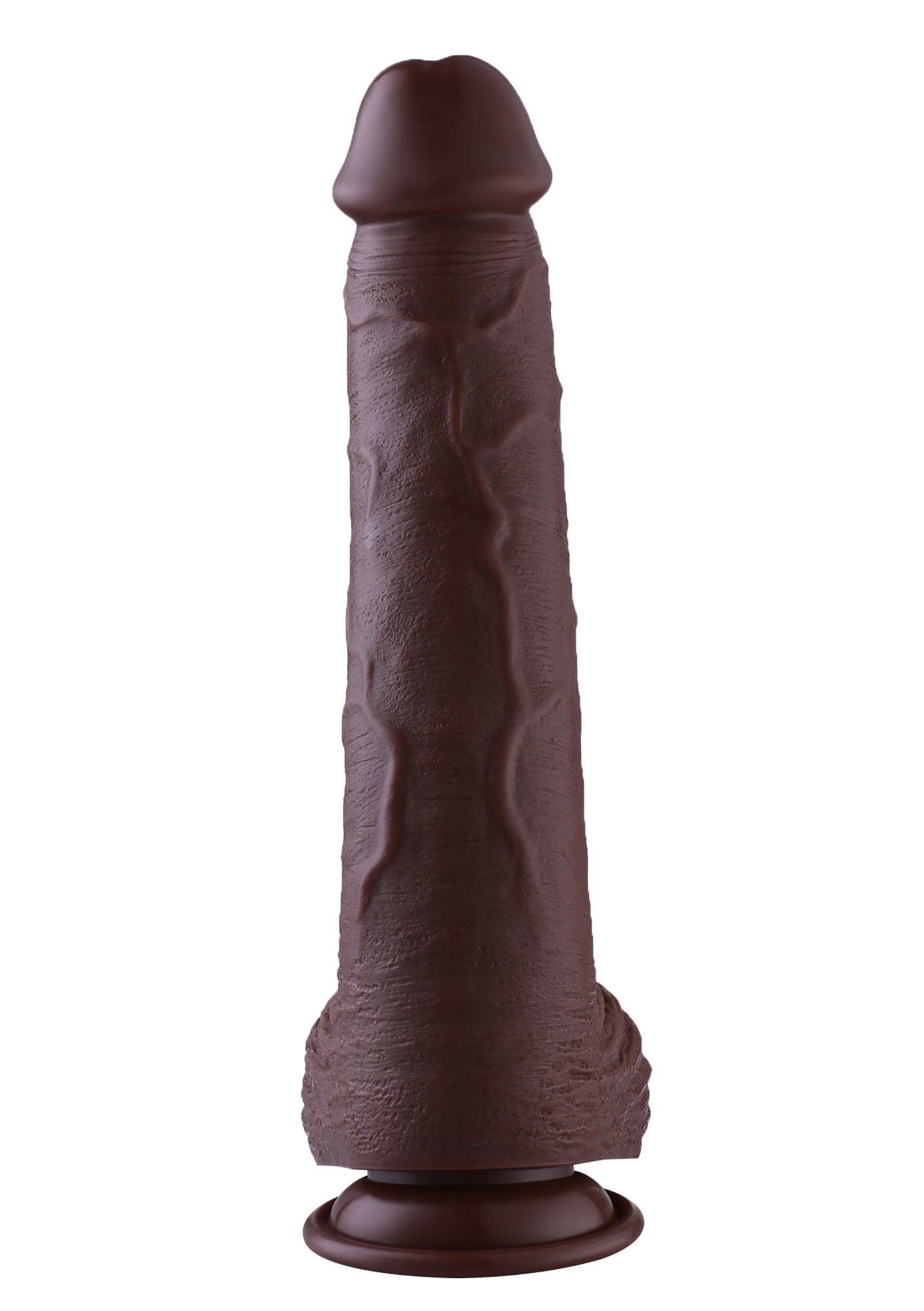 Dildo Realist Conectare KlicLok pentru Masini de Sex Hismith, Maro, 32 cm