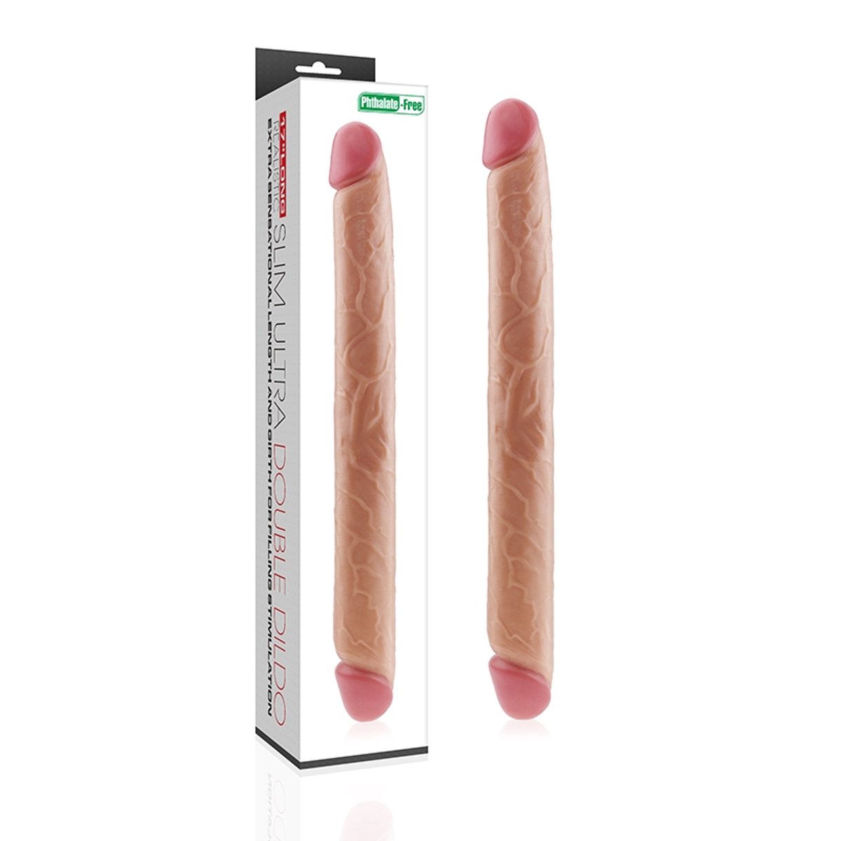 Dildo Dublu Realist Slim Ultra Natural 45.5 cm