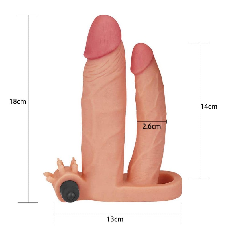 Manson Penis Dublu cu Vibratii Pleasure X-Tender Add 1