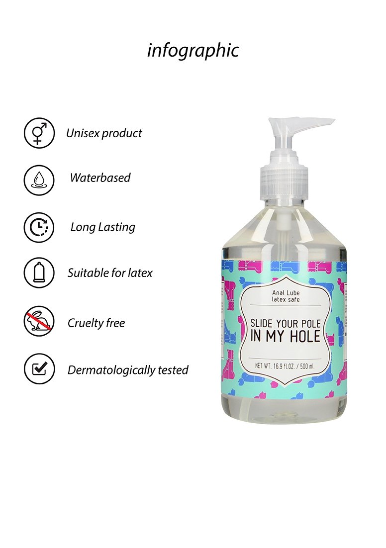 Lubrifiant Anal pe Baza de Apa Slide Your Pole In My Hole 500 ml