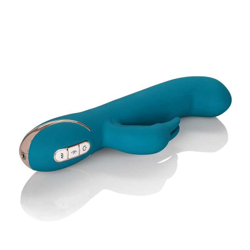 Vibrator Iepuras Rocking G Rabbit Signature, 7 Moduri Stimulatoare, Silicon, USB, Albastru, 21.5 cm