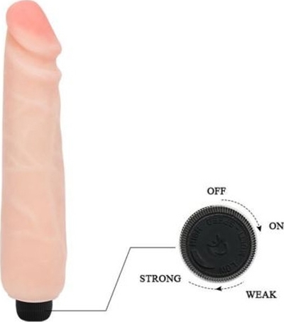 Vibrator Cyberskin Big, Multispeed, TPE, Natural, 25 cm
