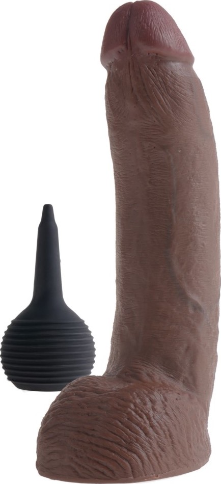 Dildo care ejaculeaza King Cock Mulatru 23 cm