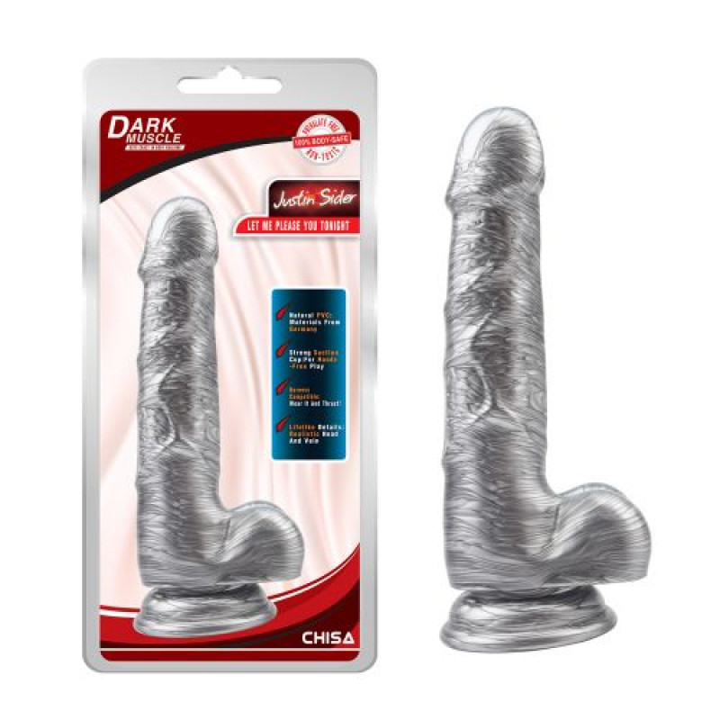 Dildo Realist Justin Sider Argintiu 19 cm
