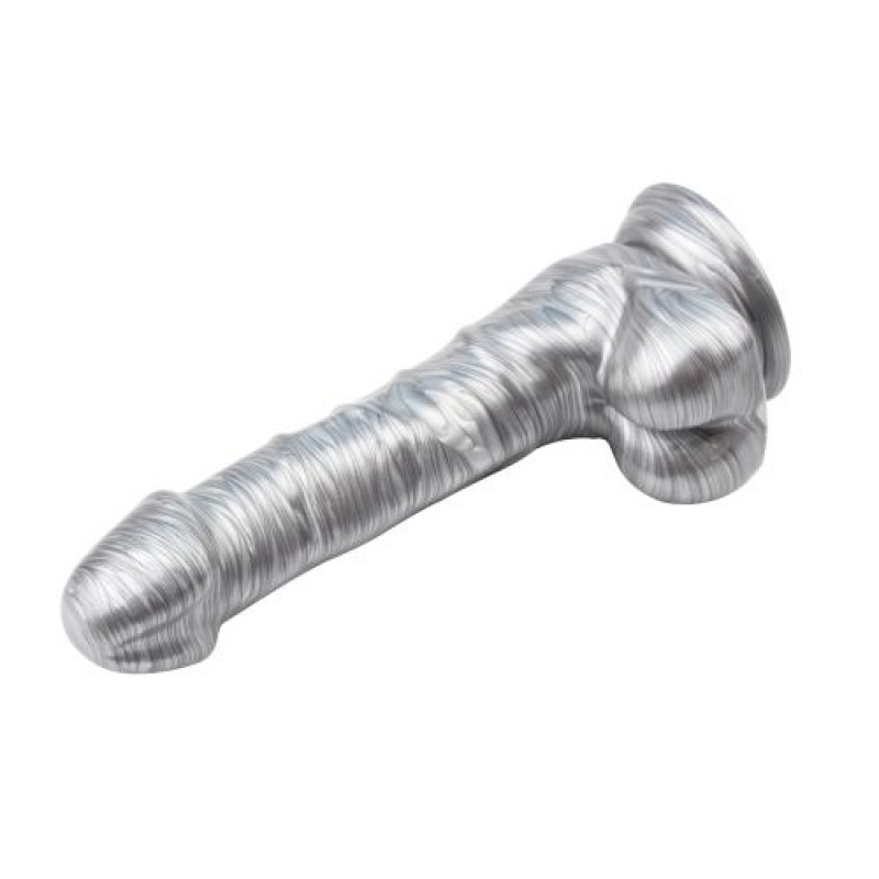 Dildo Realist Justin Sider Argintiu 19 cm