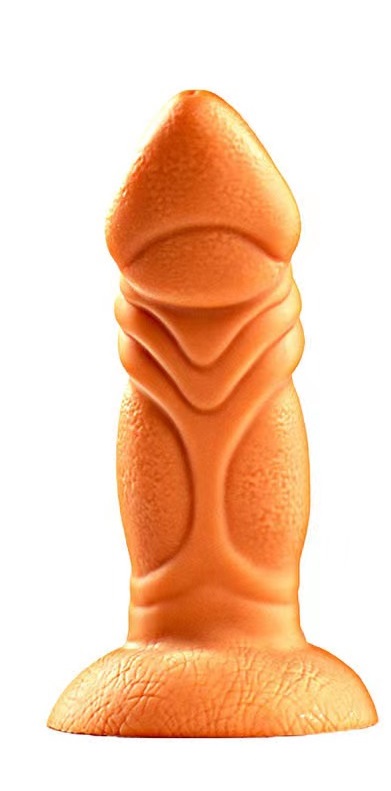 Dildo Dino cu Ventuza, Silicon Lichid, Auriu, 20 cm, Guilty Toys