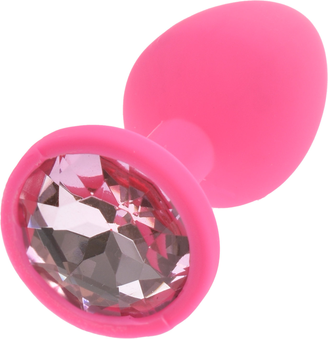 Dop Anal Silicone Buttplug, Small, Roz/Clear, Guilty Toys