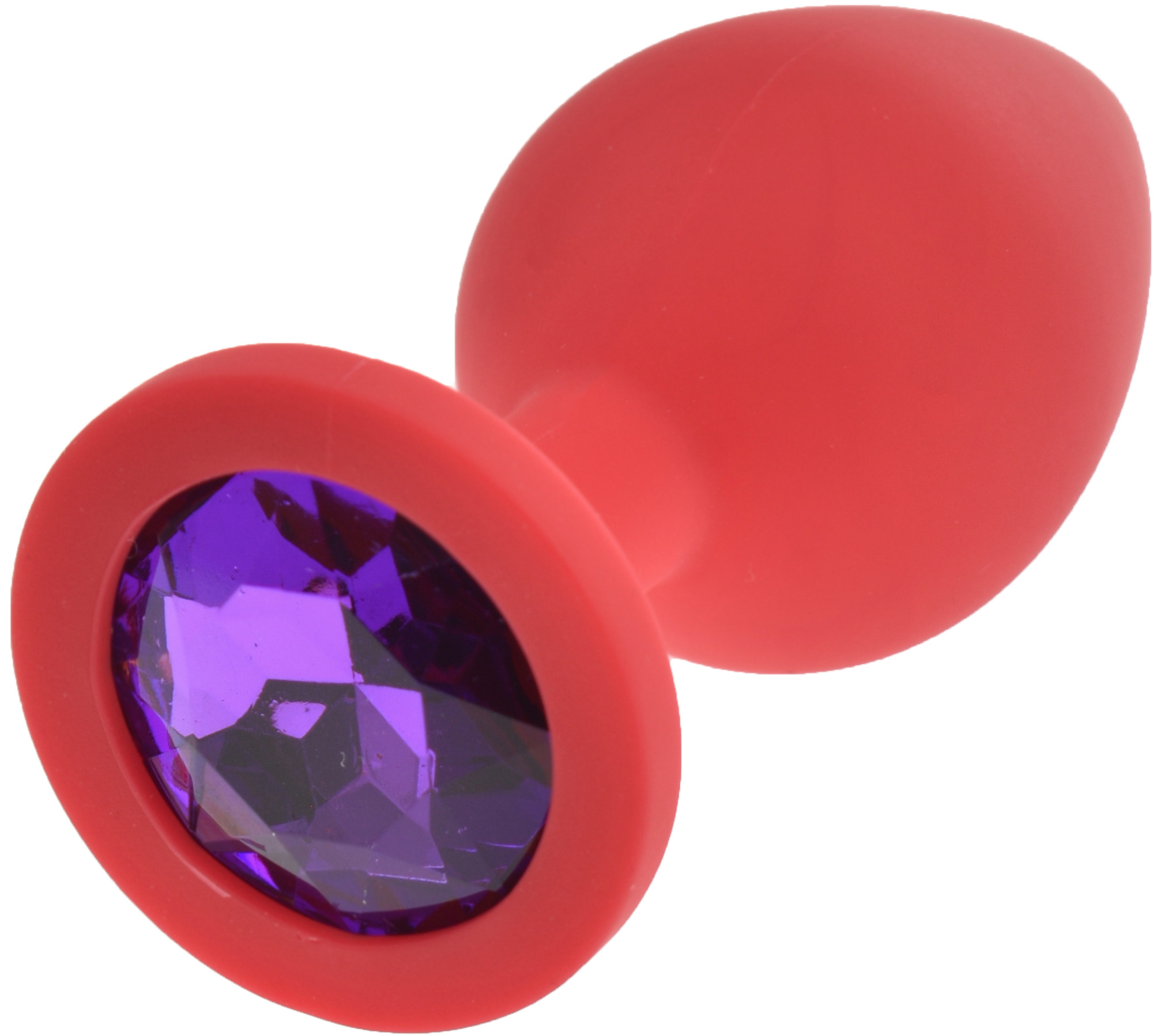 Dop Anal Silicone Buttplug, Medium, Rosu/Mov, Guilty Toys