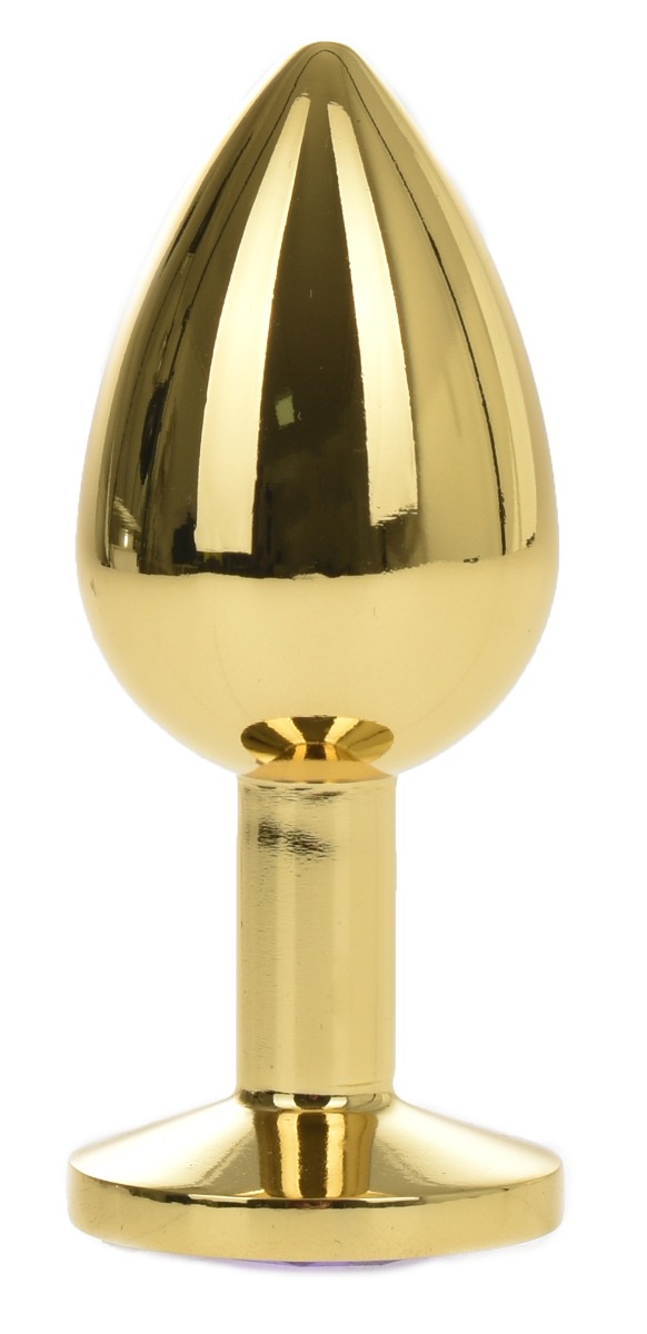 Dop Anal Metallic Buttplug, Small, Auriu/Mov, Passion Labs