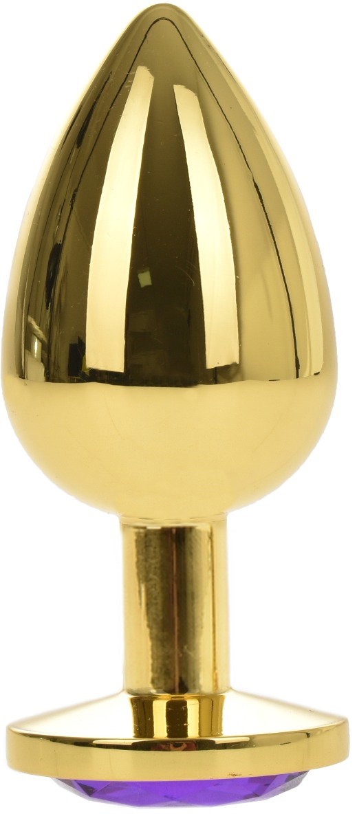 Dop Anal Metallic Buttplug, Large, Auriu/Mov, Passion Labs