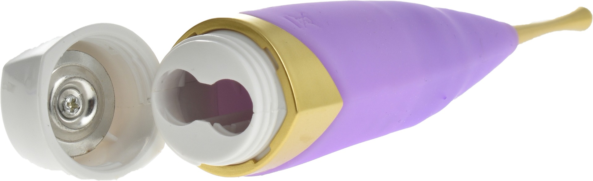 Vibrator Alice cu 2 Capete de Schimb Silicon Lila Passion Labs