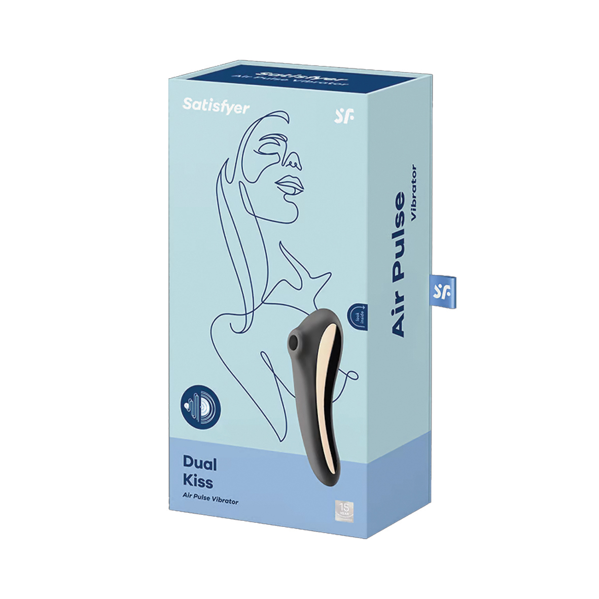 Stimulator Dual Kiss Air Pulse+Vibrator Silicon USB Black