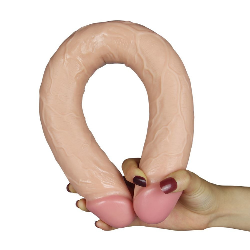 Dildo Dublu Realist Slim Ultra Natural 45.5 cm