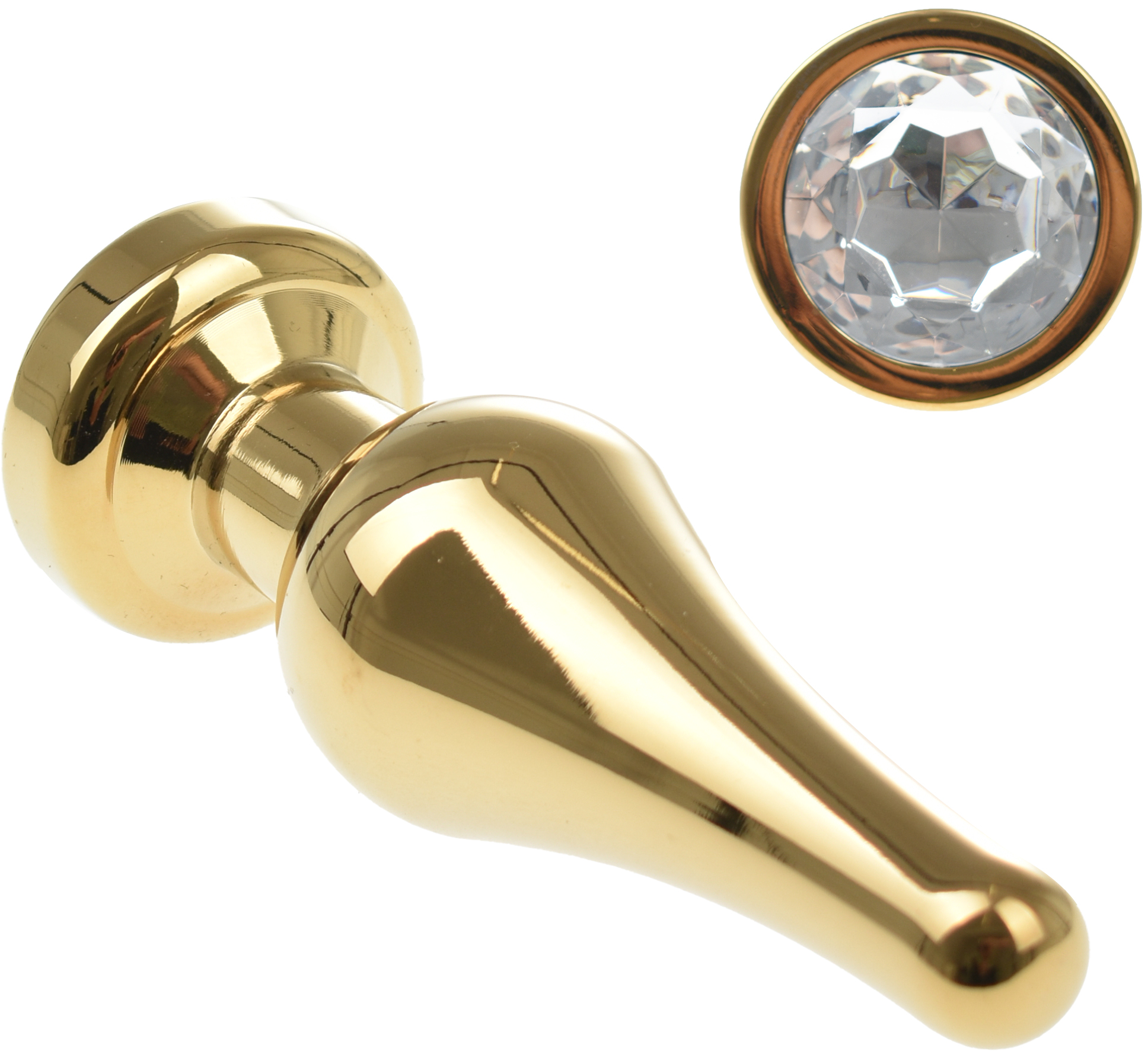 Dop Anal Emery Large Metalic Auriu Cristal Alb Passion Labs