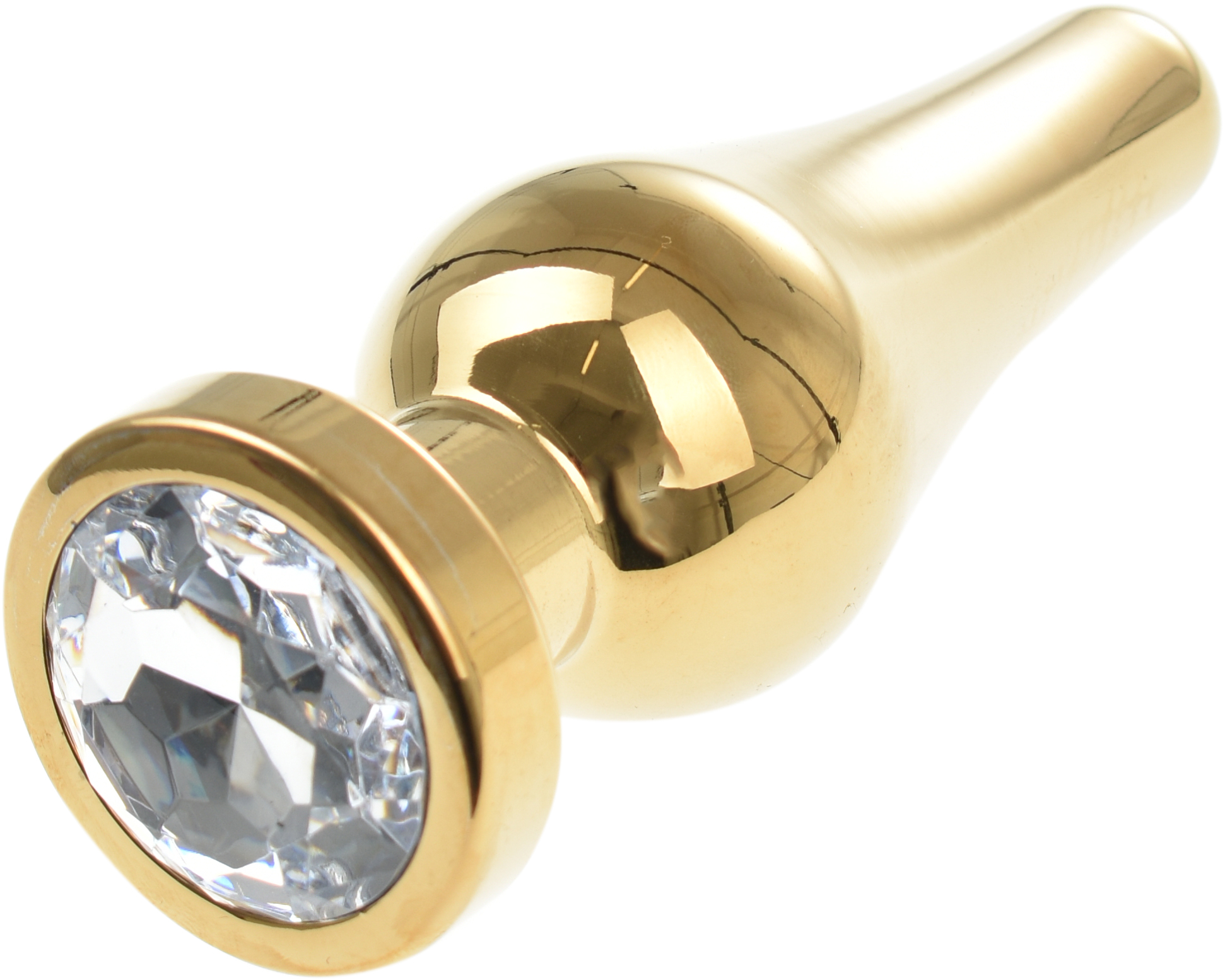 Dop Anal Emery Large Metalic Auriu Cristal Alb Passion Labs