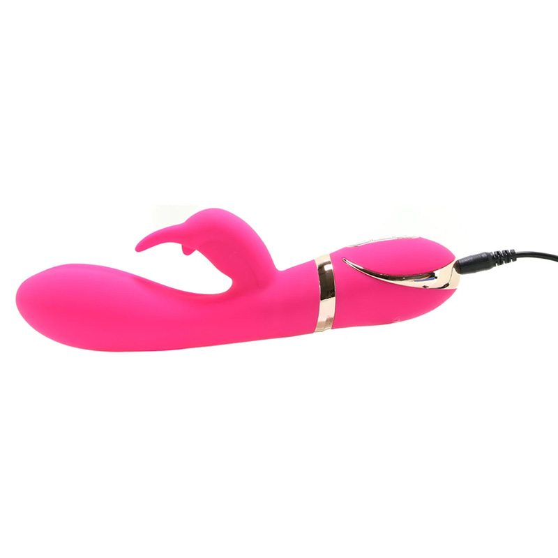 Vibrator Iepuras Ultra-Soft, 7 Moduri Vibratii, Silicon, USB, Roz, 22.7 cm