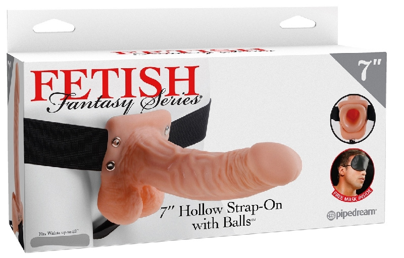 Seria Fetish Fantasy 19cm Hollow Strap-On with Balls Flesh