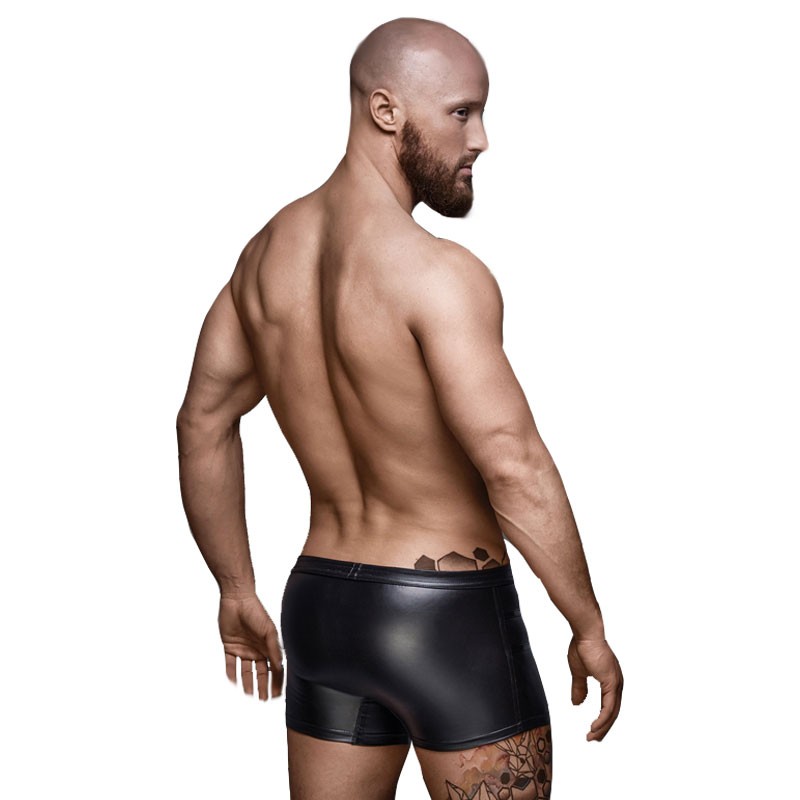 Boxeri Wetlook si Benzi Lucioase PVC cu Fermoar Frontal S