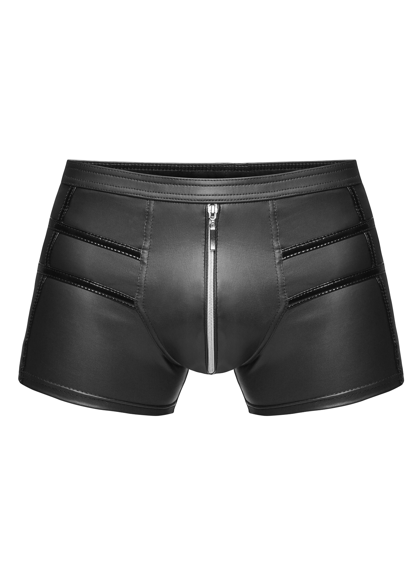 Boxeri Wetlook si Benzi Lucioase PVC cu Fermoar Frontal S